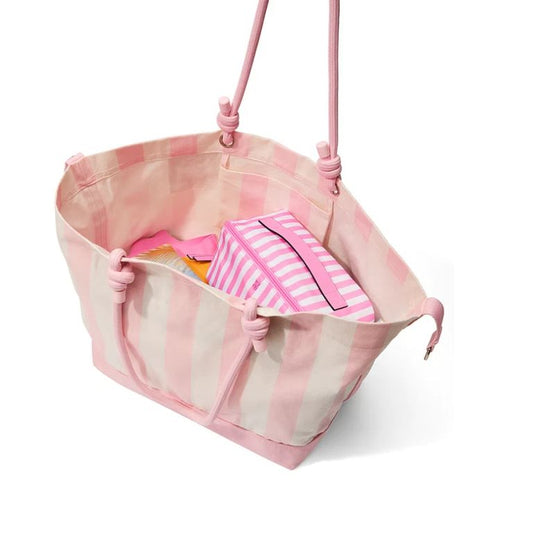 Bolso Tote Bag Heritage Stripe Victorias Secret Rosa